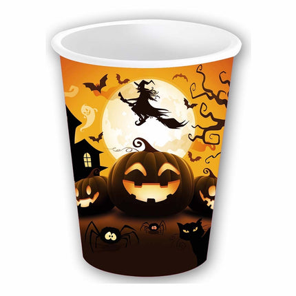Halloween-kopper græskar 240 ml 6 stk