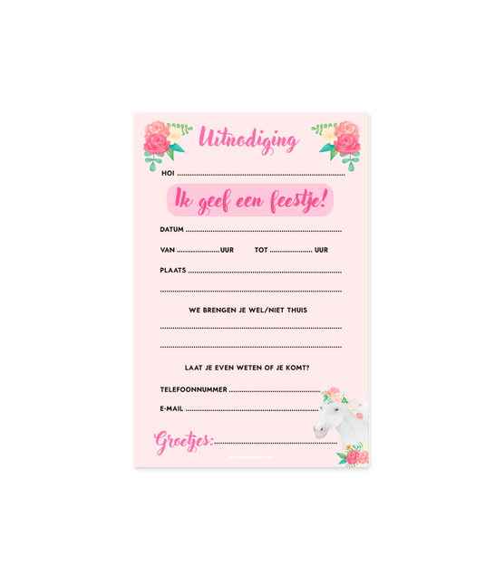 Hesteinvitationer 6 stk