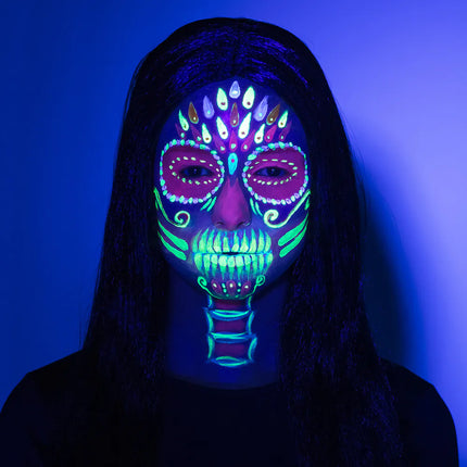 UV-sminkesæt Gul Blå Pink