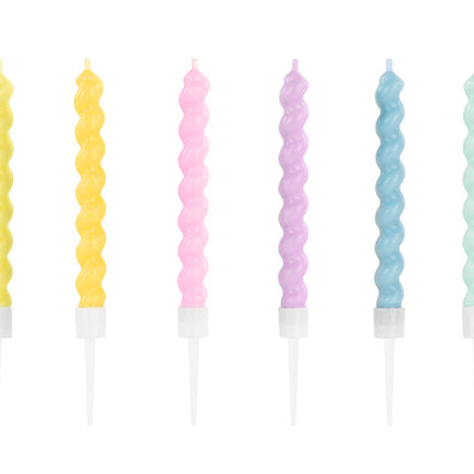 Pastel-lys 8,5 cm 6 stk