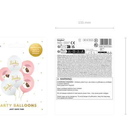 Babyballoner Pink 30cm 6stk