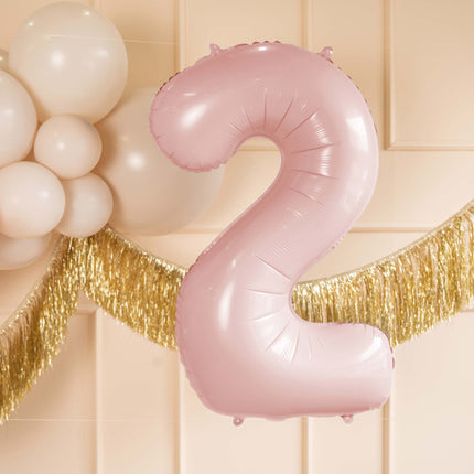 2 års figurballon lyserød tom 72 cm