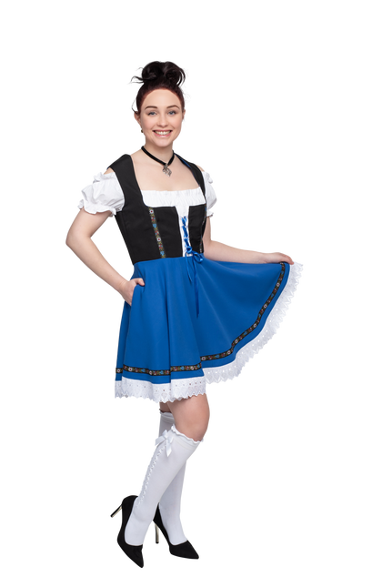 Oktoberfest Dirndl Kjole Oktoberfest Sort Blå Damer