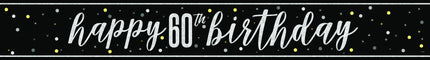 Happy Birthday Banner Black 60 Years 2.74m