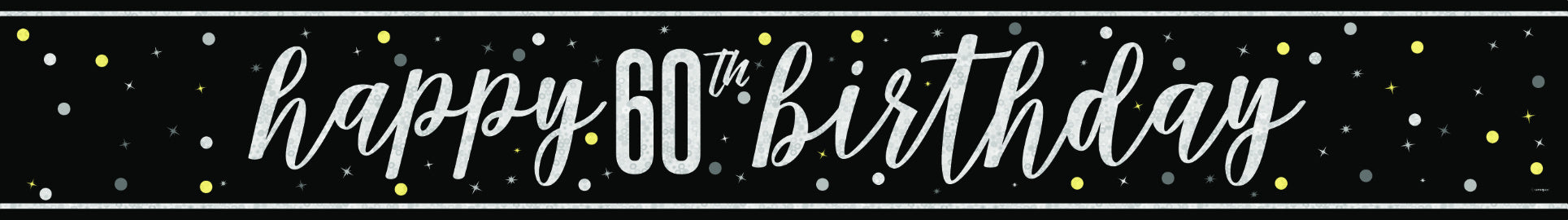 Happy Birthday Banner Black 60 Years 2.74m