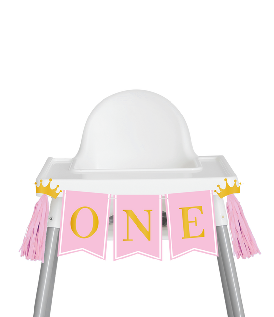 1 års dekorationspakke Pink højstol