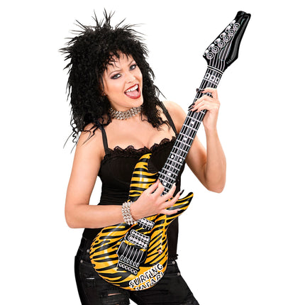 Zebra falsk guitar gul sort oppustelig 1,07 m