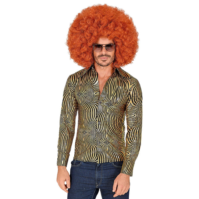 Disco 70S Bluse Guld Mænd