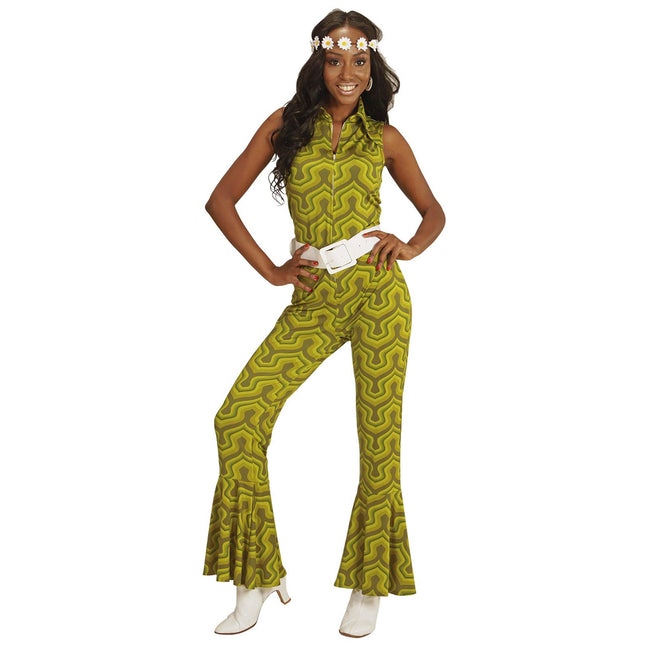 Disco 70S Jumpsuit Grøn Dame