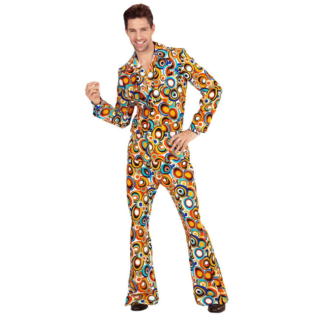 Disco 70S Kostume Farvede mænd Cirkler
