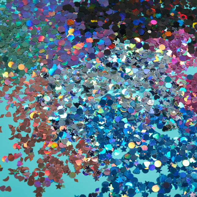 Moon Glitter Holographic Glitter Shapes Pink 3g