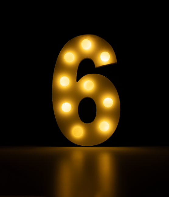 6 lysfigurer 16,5 cm