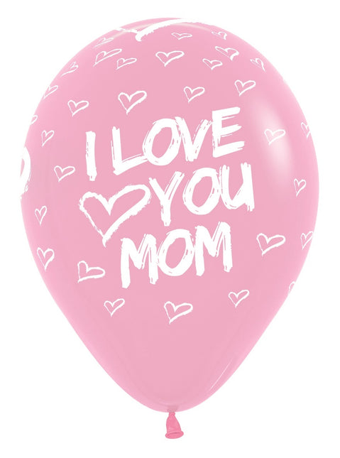 Balloner I Love You Mom Mix 30cm 25stk