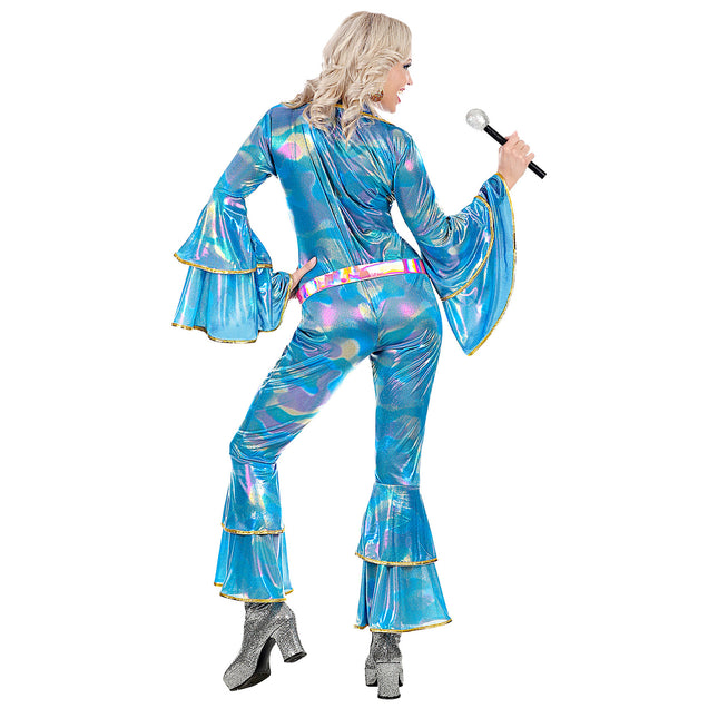 Disco 70S Jumpsuit blå til damer