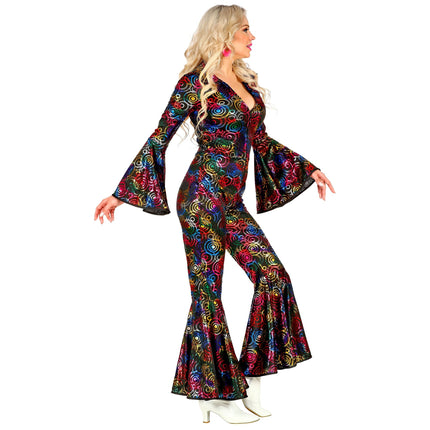 Disco 70S Jumpsuit Farvede cirkler til damer