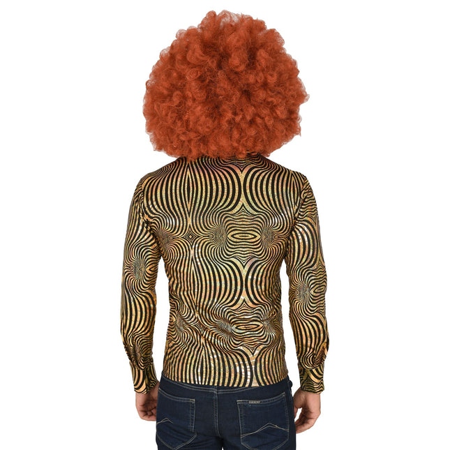 Disco 70S Bluse Guld Mænd