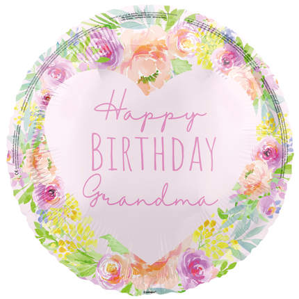 Happy Birthday Helium Balloon Empty Grandma 45cm