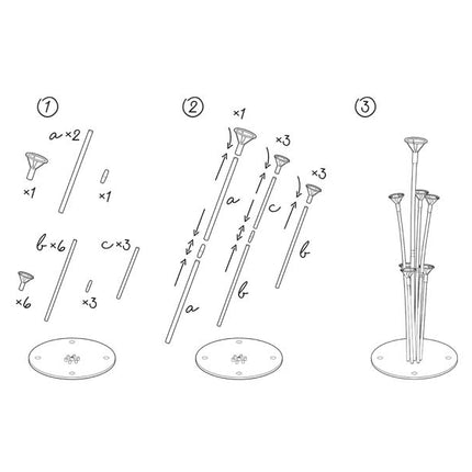 Hvid ballonstander 72 cm