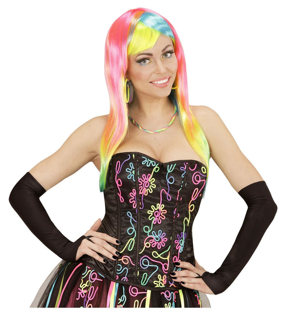 Sorte handsker uden fingre Satin