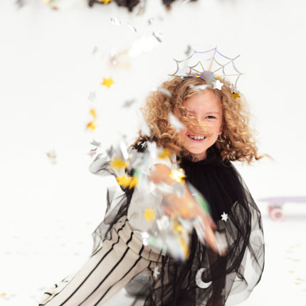 Halloween-hårbånd med spindelvæv 21 cm