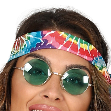 Hippie 60S-kostume Farvede damer med brun vest