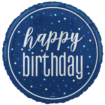 Happy Birthday Helium Balloon Blue Empty 45cm