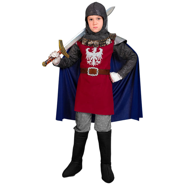 Ridderkostume sølvfarvet dreng