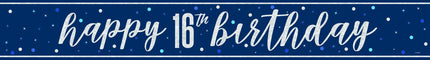 Happy Birthday Banner Blue 16 Years 2.74m