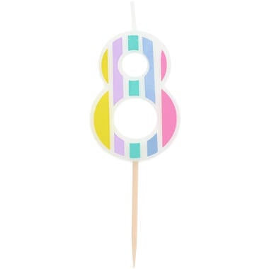 Stearinlys Pastel Figur 8 Flerfarvet