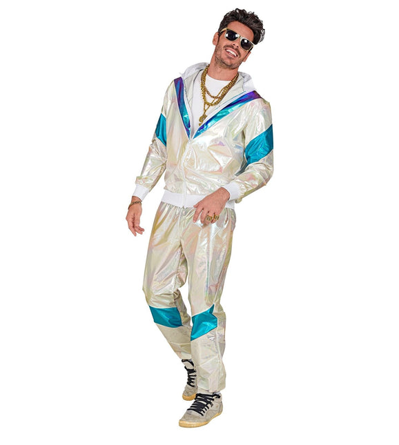 Neon 80S træningsdragt fejlbehæftet perle