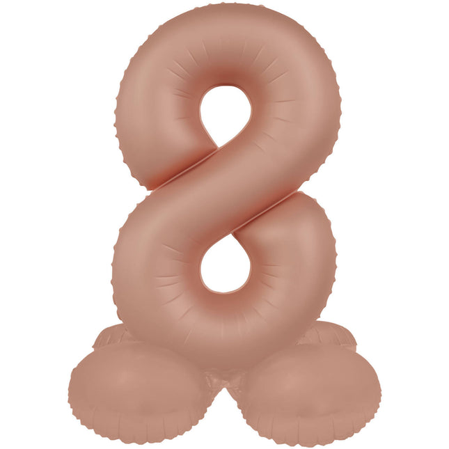 8 års figurballon rosaguld mat 41 cm