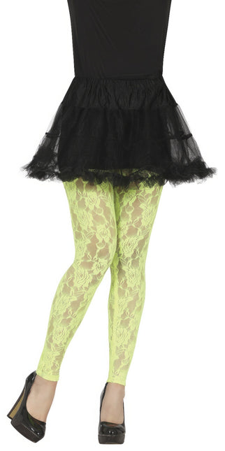 Gule strømpebukser til damer med blonder