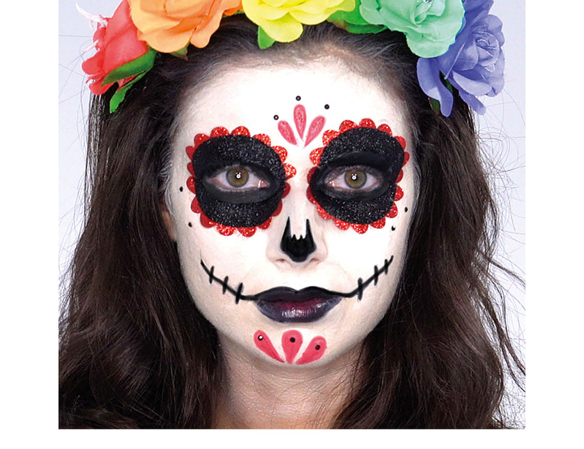 Dia De Los Muertos-sminkesæt med 8 dele