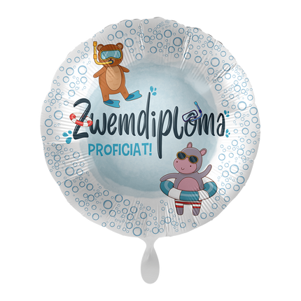 Svømmediplom Heliumballon Tillykke tom 43 cm