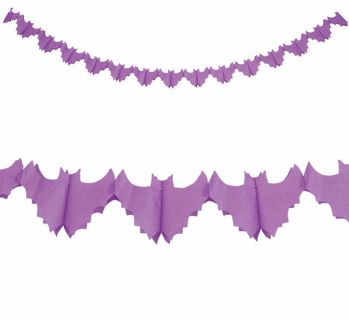 Halloween-guirlande lilla flagermus 3m