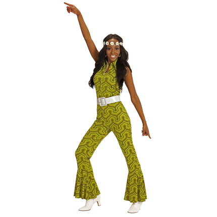 Disco 70S Jumpsuit Grøn Dame