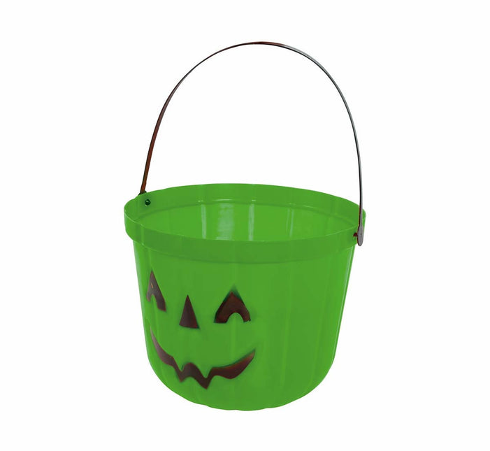 Grøn Halloween-slikspand græskar 20 cm