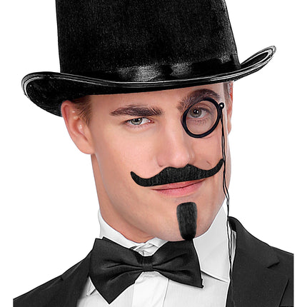 Sort falsk overskæg og fipskæg