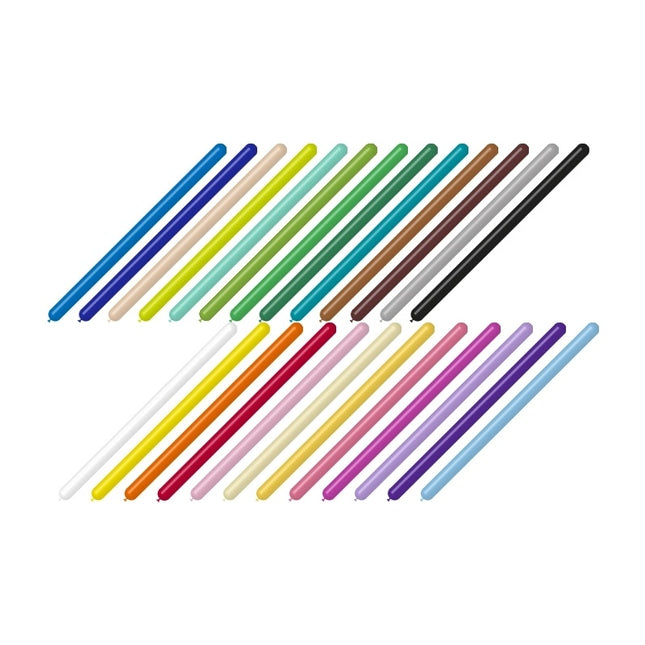 Farvede modelleringsballoner 7,5 cm 150 cm 100 stk