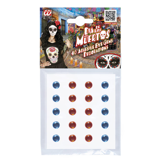 Blå orange ansigtsklistermærker 40 stk