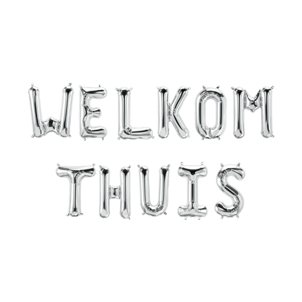Sølvfarvet ballonsæt Welcome Home 1,9 m