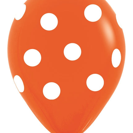 Balloner White Polka Dots Mix 30cm 25stk