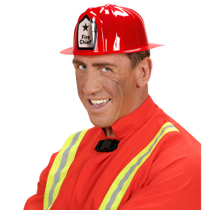 Brandmandshjelm rød brandchef