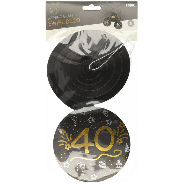 40 års hængende dekoration 3 stk