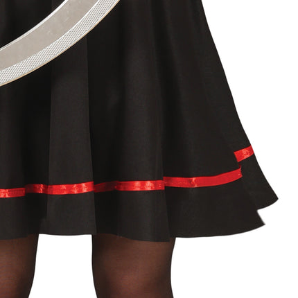 Piratkostume sort rød pige