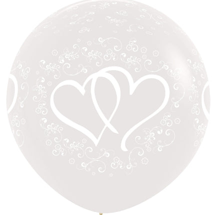 Balloner Entwinted Hearts Clear 91cm 2stk