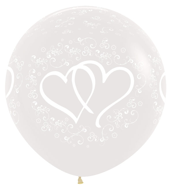 Balloner Entwinted Hearts Clear 91cm 2stk