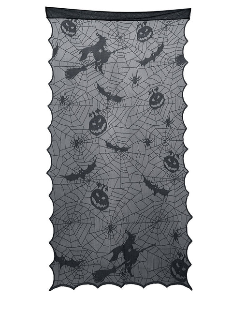 Sort Halloween-dørforhæng Lace 1,94 m
