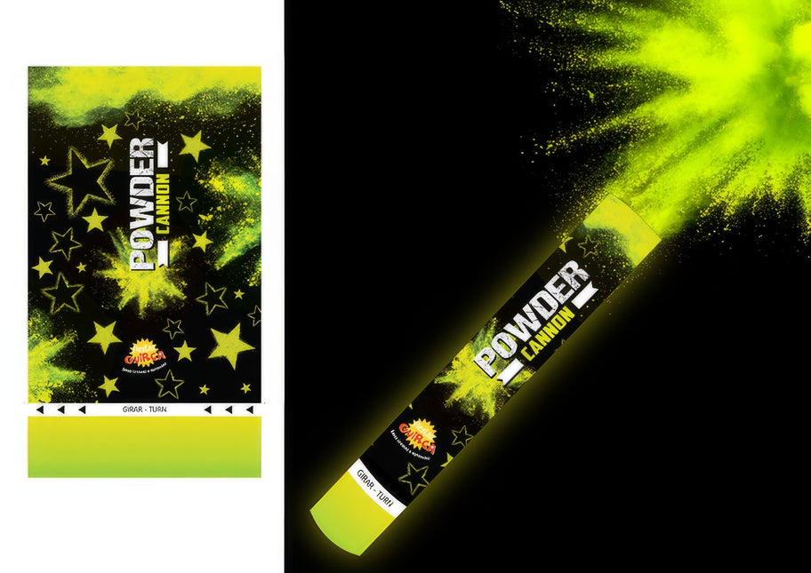 Konfettikanon gult pulver 30 cm