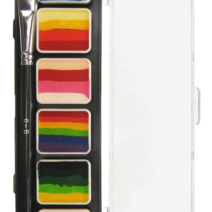 PXP 6 X 6gr Splitcake Palette med en pensel i størrelse 6 - B.